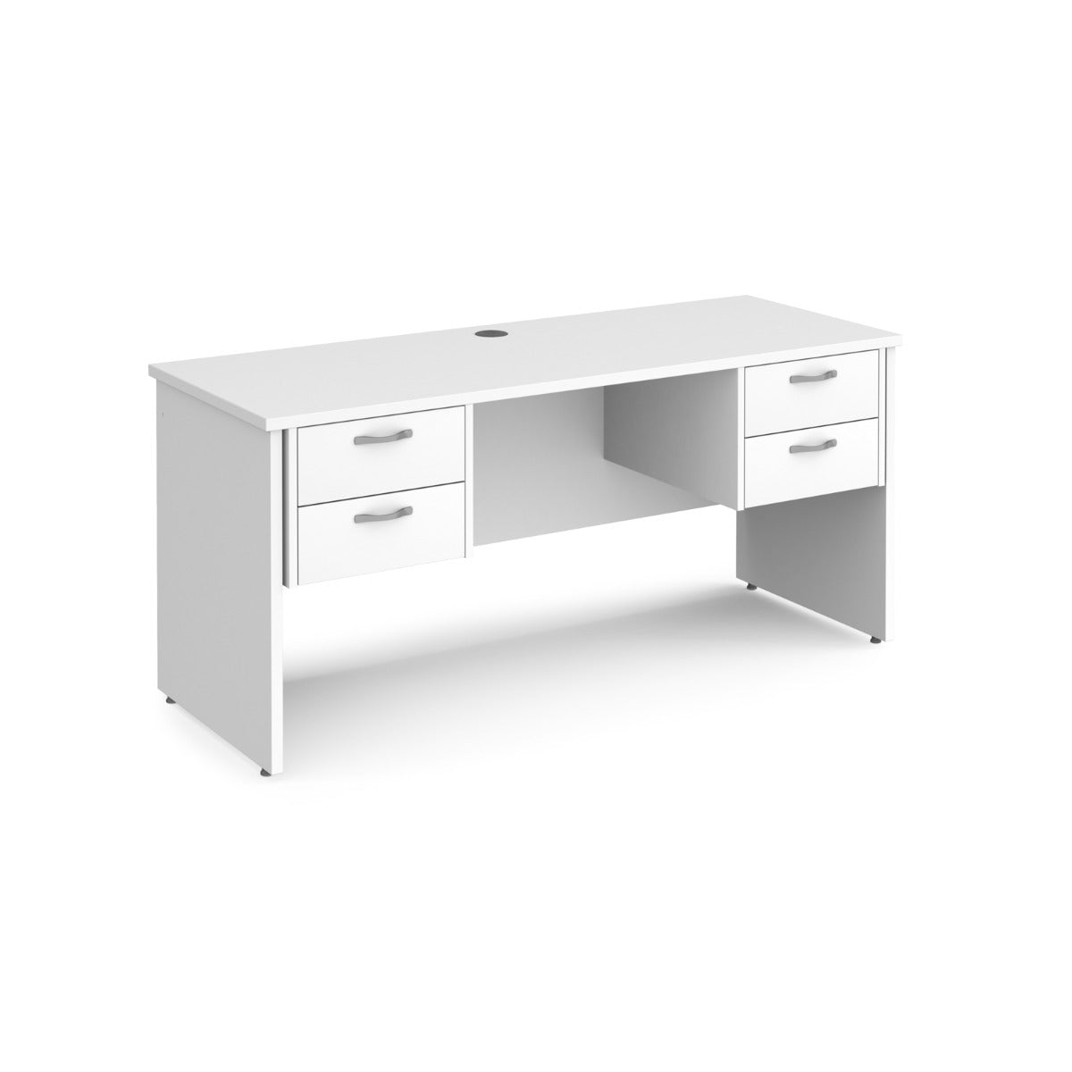Maestro 600mm Deep Straight Panel Leg Office Desk with Two and Two Drawer Pedestal